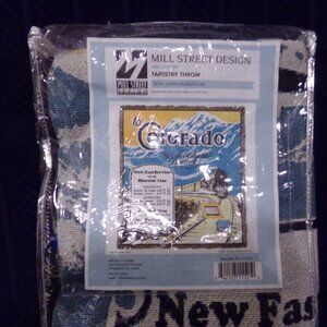 UP St. Louis-Colorado RR Mill Street Design 100% Cotton Tapestry Throw 48x60